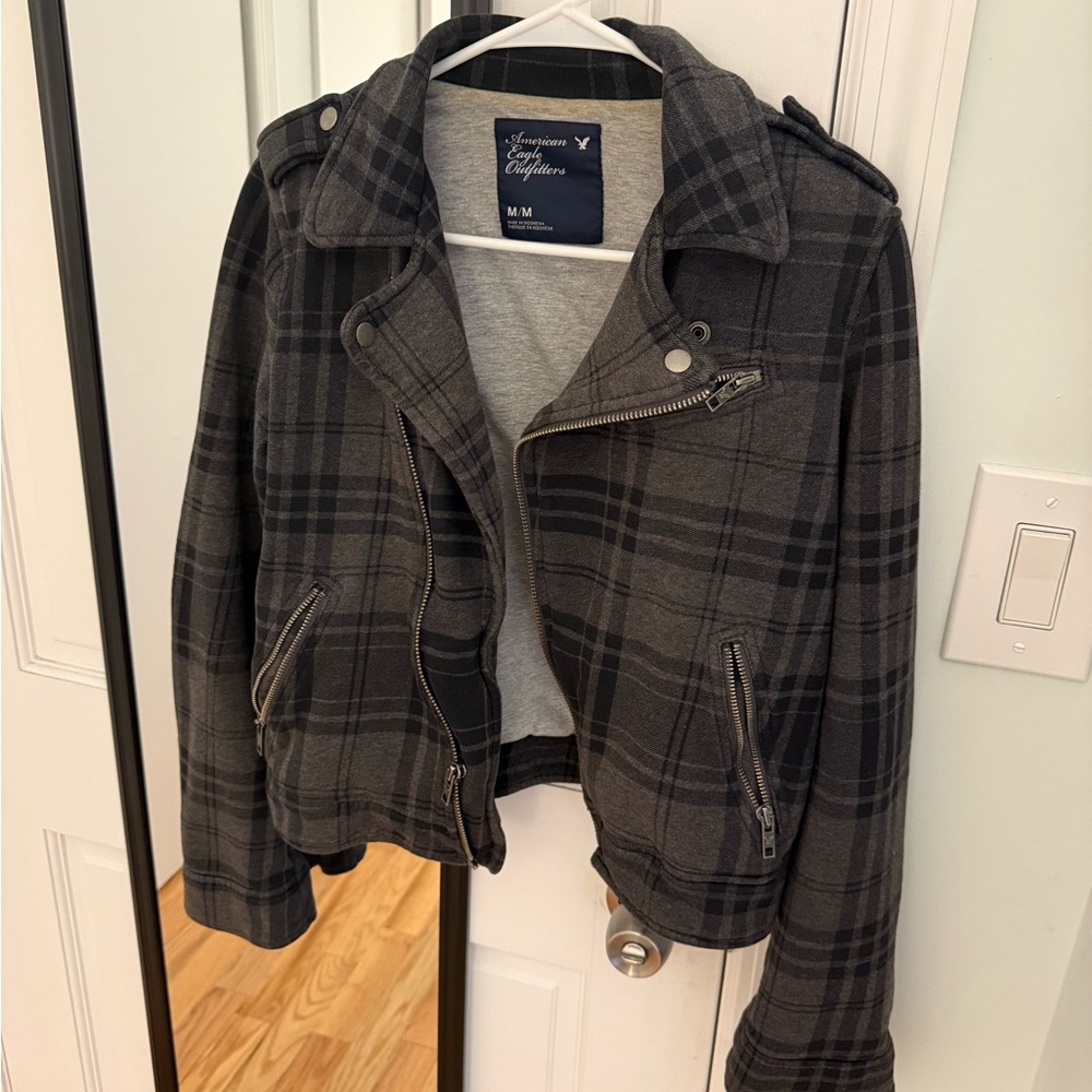 American Eagle Outfitters Gray Plaid Jacket